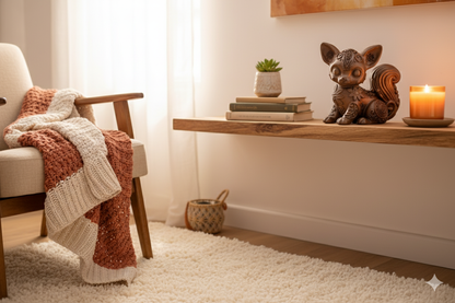 Decorative Figurine “Mystic Fox” – Bronze Tone Fantasy Sculpture (Hand painted)