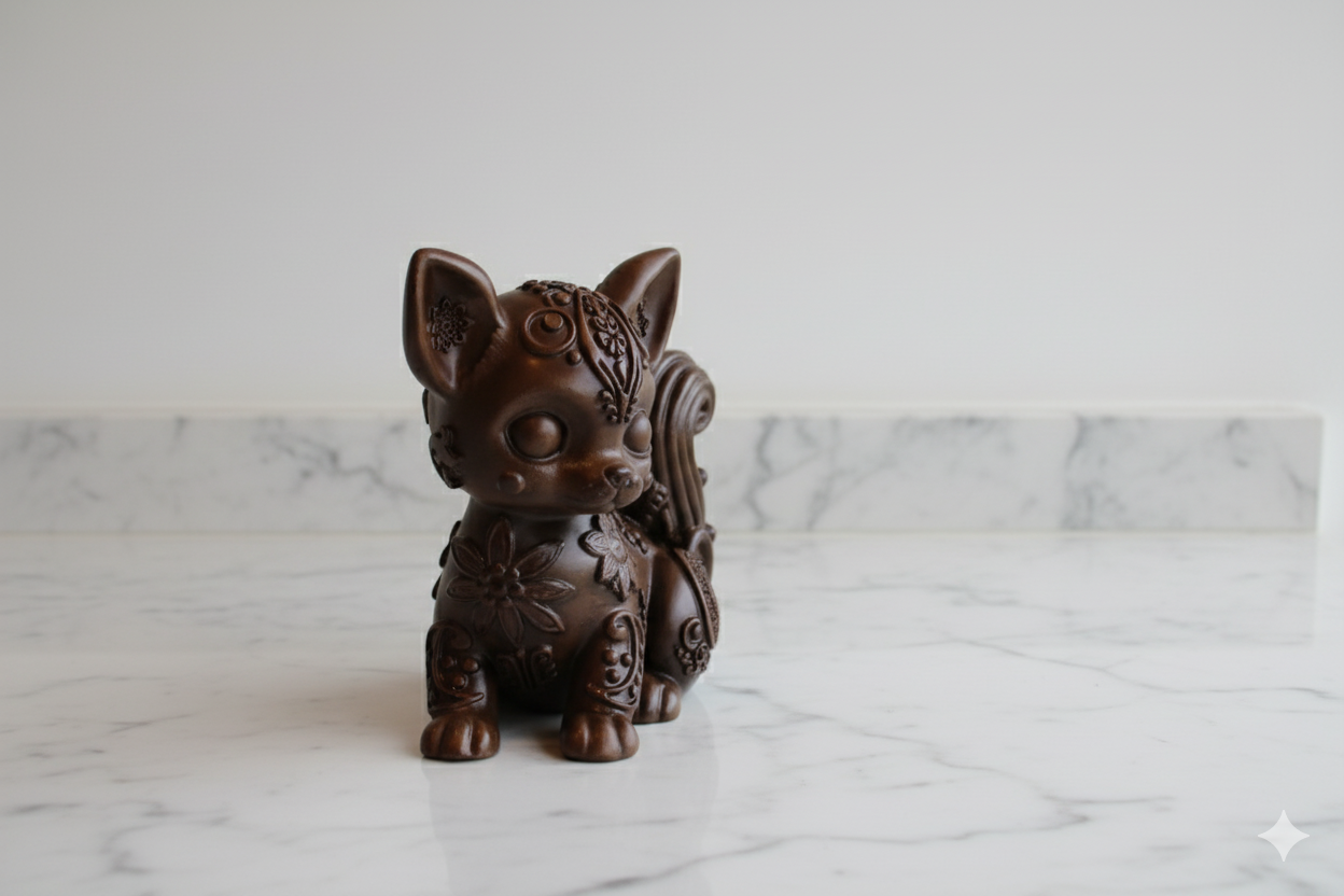 Decorative Figurine “Mystic Fox” – Bronze Tone Fantasy Sculpture (Hand painted)