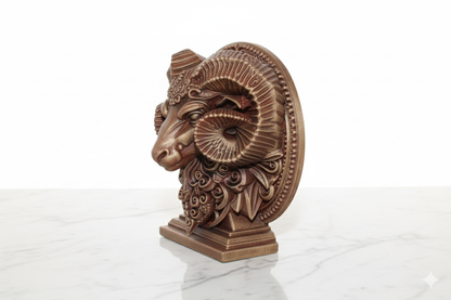 Aries Zodiac Symbol Sculpture – Bronze Finish / Hand painted