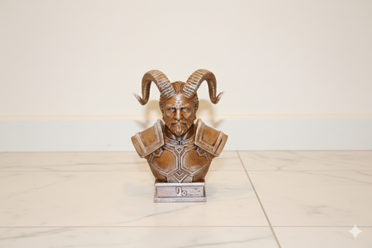 Capricorn Zodiac Sculpture – Hand-Painted Decorative Bust