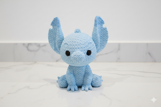 Cute Blue Knitted-Style Creature Decorative Figurine