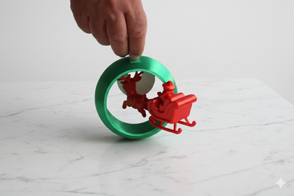 Santa & Reindeer Ornament Ball – 3D Holiday Tree Decoration