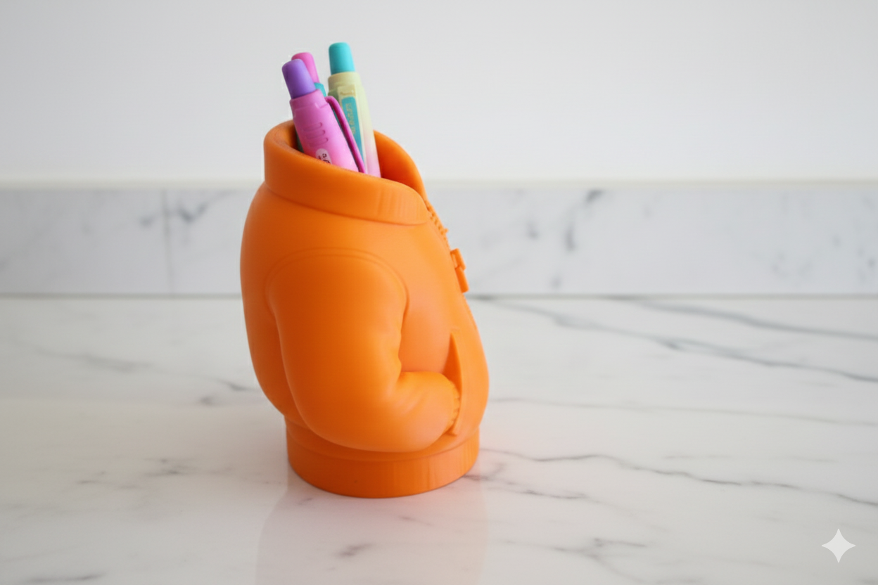 Orange Jacket Pen Holder – Fun Desk Organizer