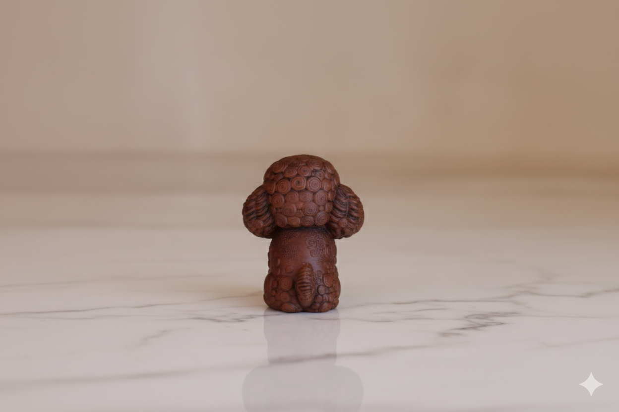 Decorative Poodle Sculpture – Floral Texture Design / hand painted