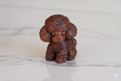 Decorative Poodle Sculpture – Floral Texture Design / hand painted