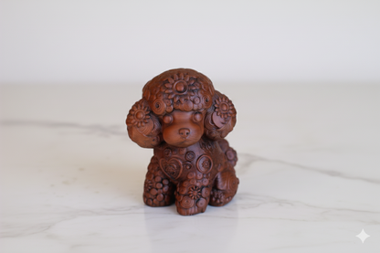 Decorative Poodle Sculpture – Floral Texture Design / hand painted