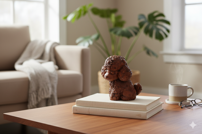 Decorative Poodle Sculpture – Floral Texture Design / hand painted