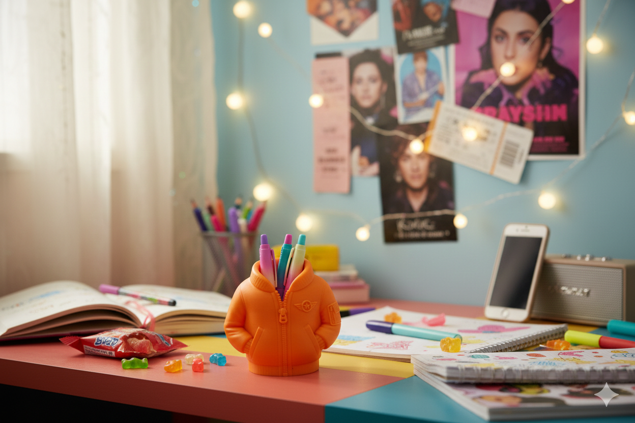 Orange Jacket Pen Holder – Fun Desk Organizer