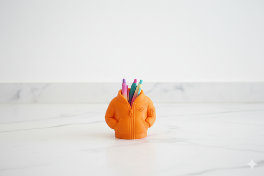 Orange Jacket Pen Holder – Fun Desk Organizer