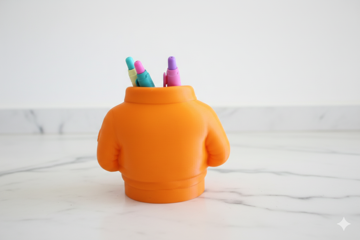 Orange Jacket Pen Holder – Fun Desk Organizer