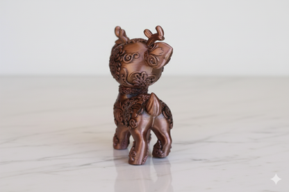 Decorative Deer Sculpture – Ornamental Bronze Finish / Hand painted