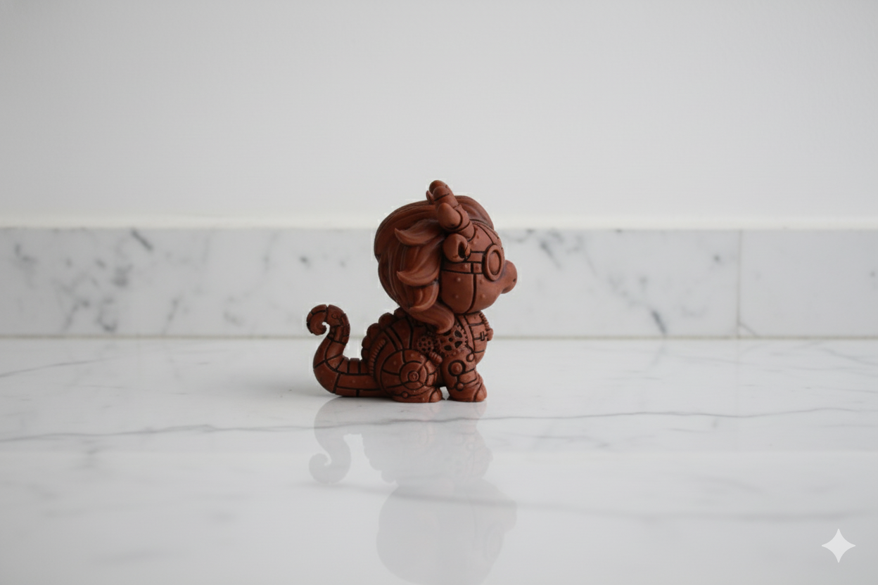 Steampunk Baby Dragon Sculpture – Hand-Painted Decorative Figure