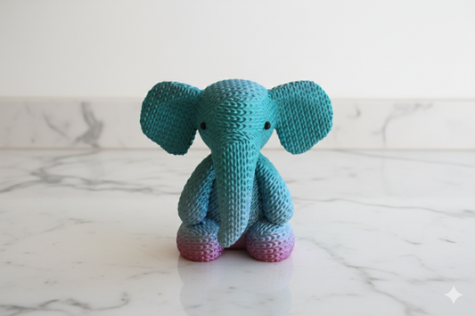 Decorative Figurine “Lucky Elephant” – Blue & Purple Gradient Sculpture