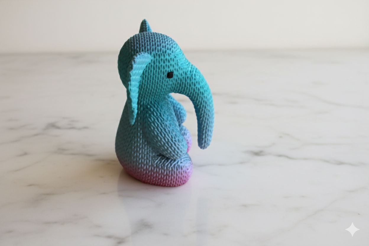 Decorative Figurine “Lucky Elephant” – Blue & Purple Gradient Sculpture