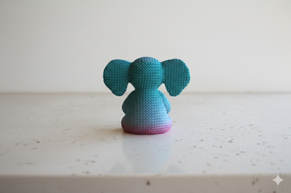Decorative Figurine “Lucky Elephant” – Blue & Purple Gradient Sculpture
