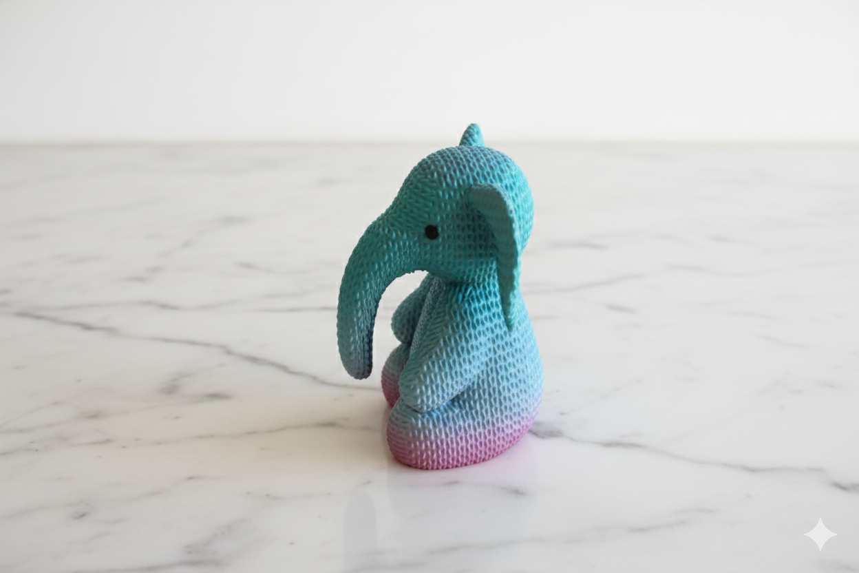 Decorative Figurine “Lucky Elephant” – Blue & Purple Gradient Sculpture