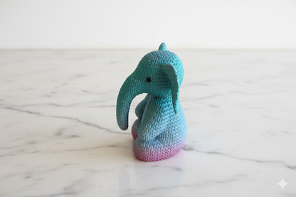 Decorative Figurine “Lucky Elephant” – Blue & Purple Gradient Sculpture