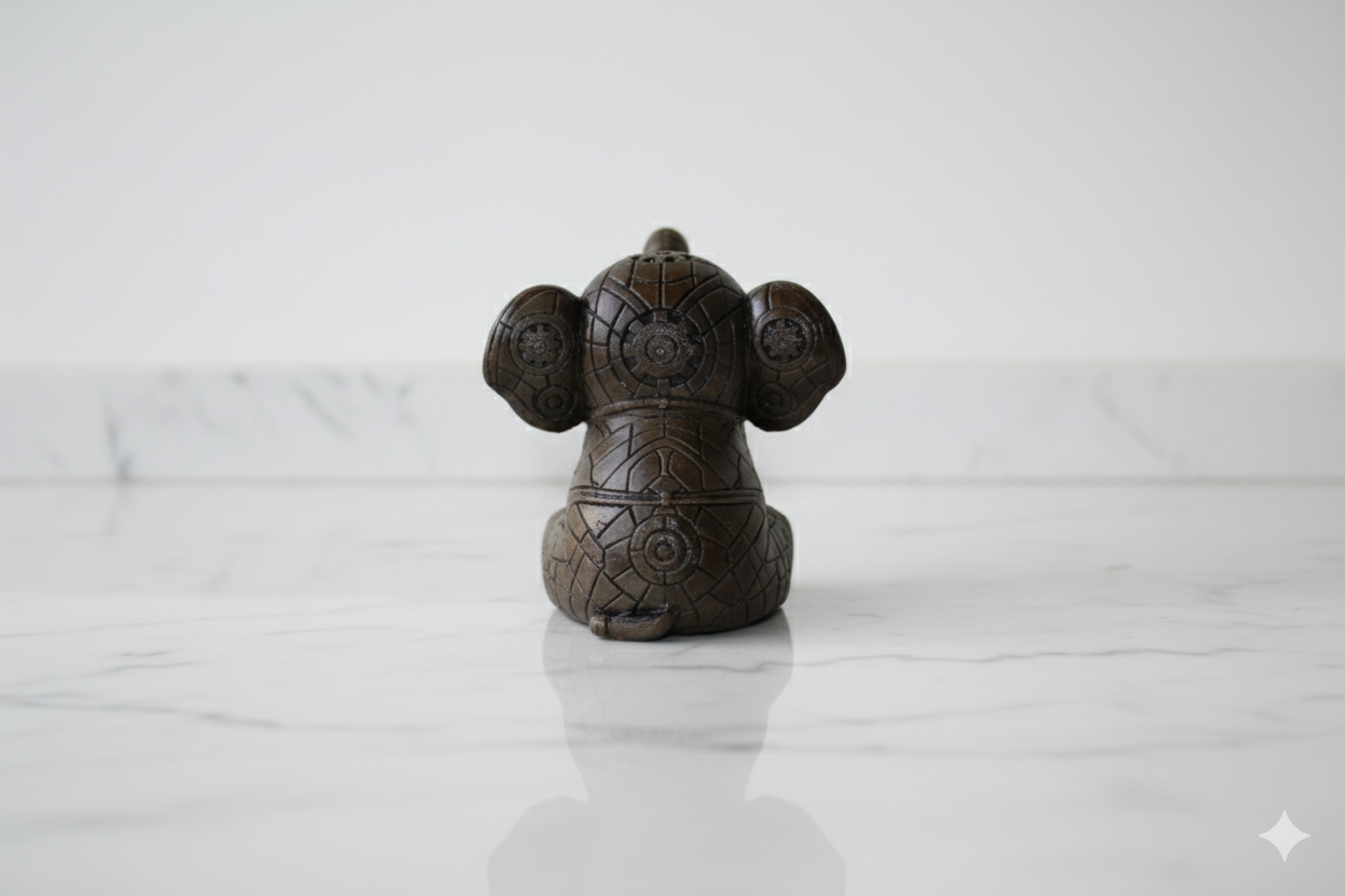 Hand-Painted Grey Elephant Figurine –  Decorative Sculpture