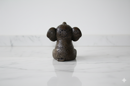 Hand-Painted Grey Elephant Figurine –  Decorative Sculpture