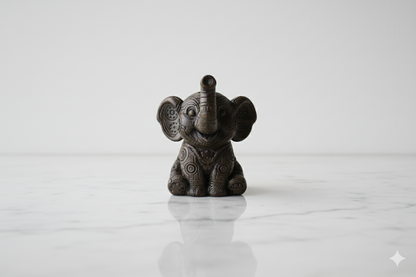 Hand-Painted Grey Elephant Figurine –  Decorative Sculpture