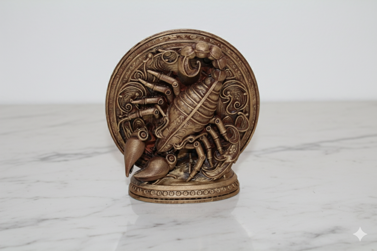 Golden Scorpio Symbol – Hand Painted Bronze Decorative Figure