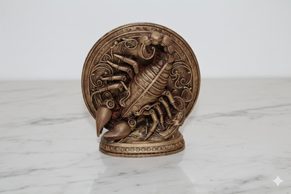 Golden Scorpio Symbol – Hand Painted Bronze Decorative Figure