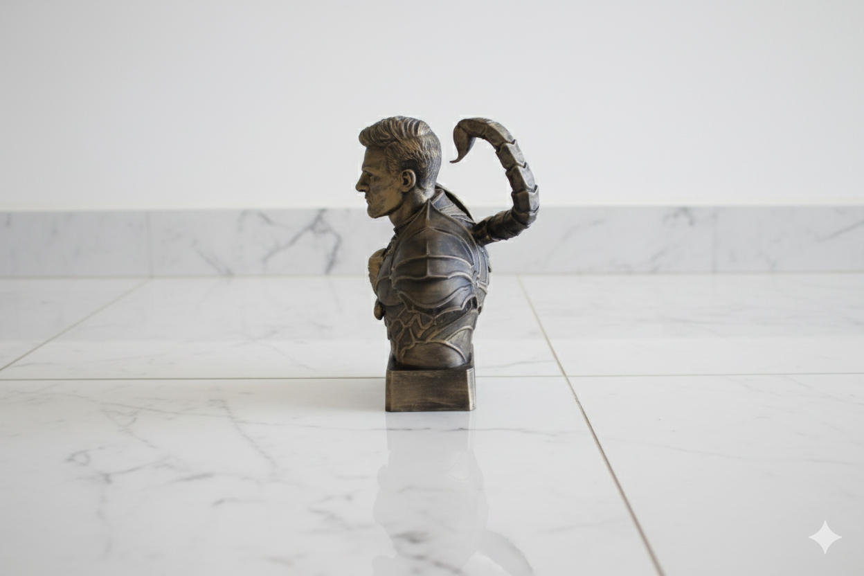 Scorpio Warrior Bust – Hand-Painted Decorative Sculpture
