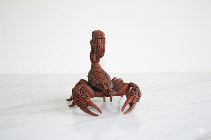 Hand-Painted Brown Scorpion Figurine – Tribal Decorative Sculpture