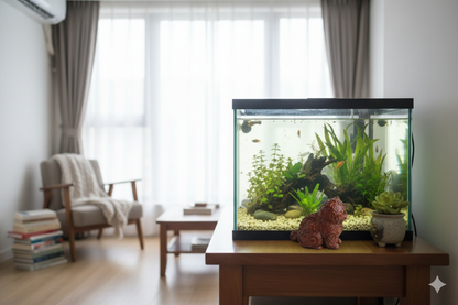 Hand-painted Baroque Cat Figurine – Ornamental Brown Sculpture with Vintage Scrollwork