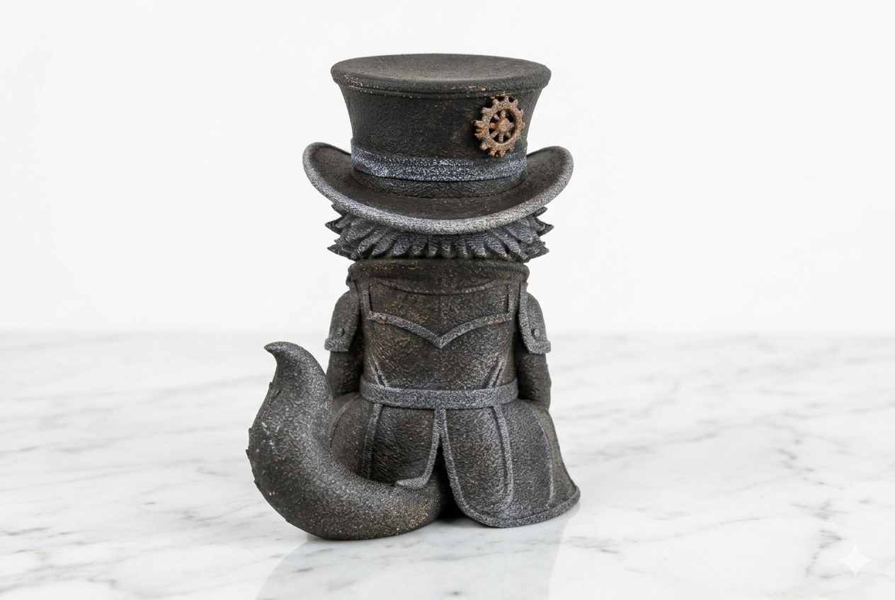 Steampunk Cat Figurine – Hand Painted Decorative Sculpture (15 cm)
