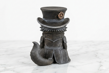 Steampunk Cat Figurine – Hand Painted Decorative Sculpture (15 cm)