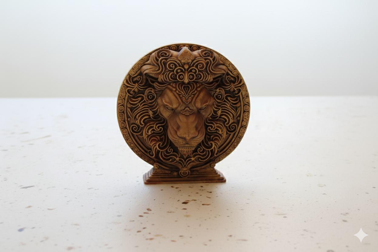 Leo Zodiac Symbol Sculpture – Bronze Finish / Hand painted