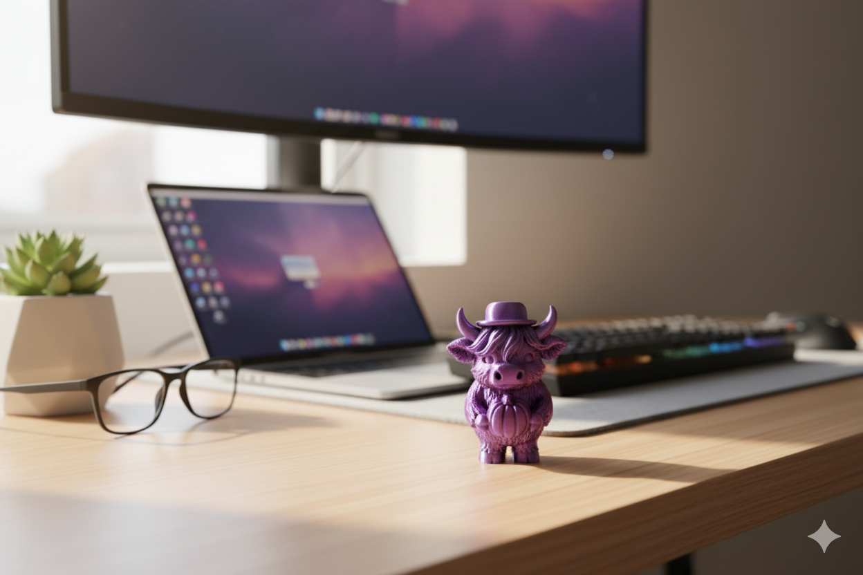 Purple Cow of Abundance with Pumpkin.