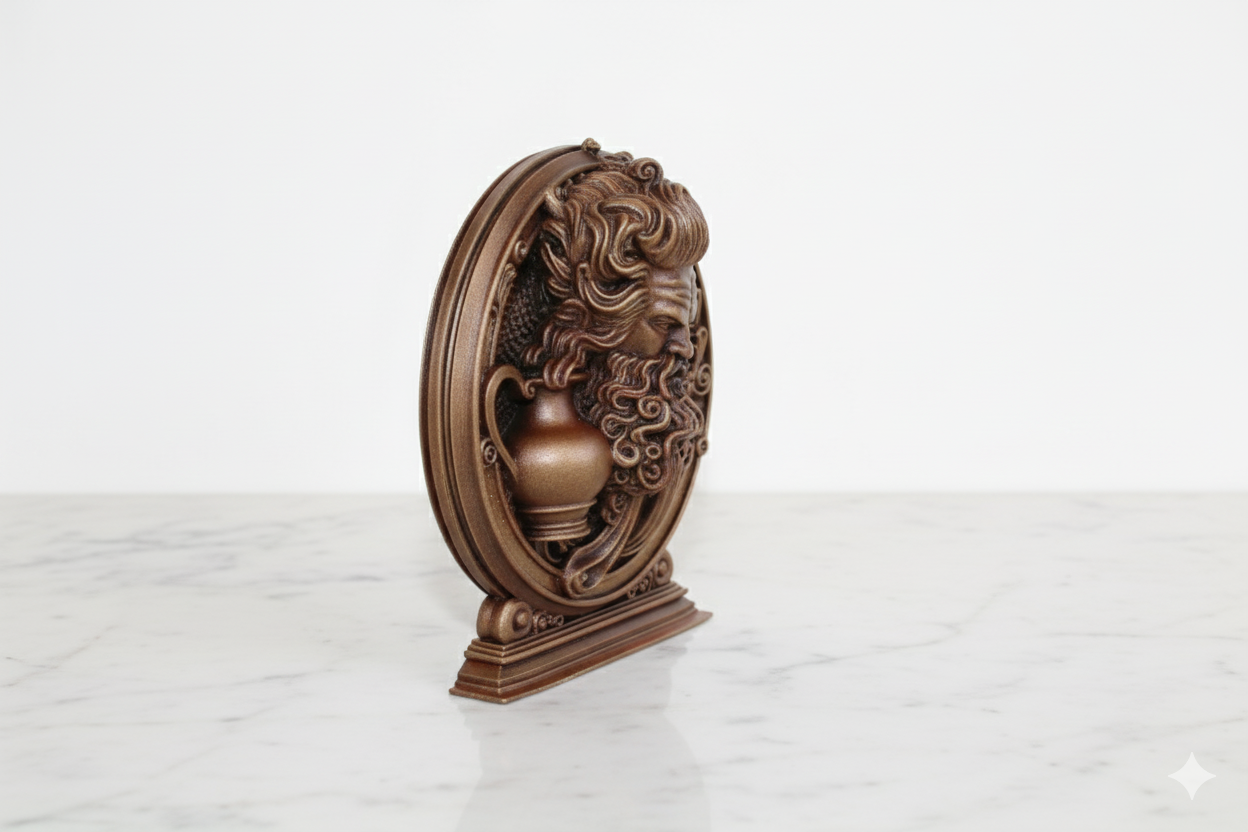 Aquarius Zodiac Decorative Sculpture - Bronze finish / Hand Painted