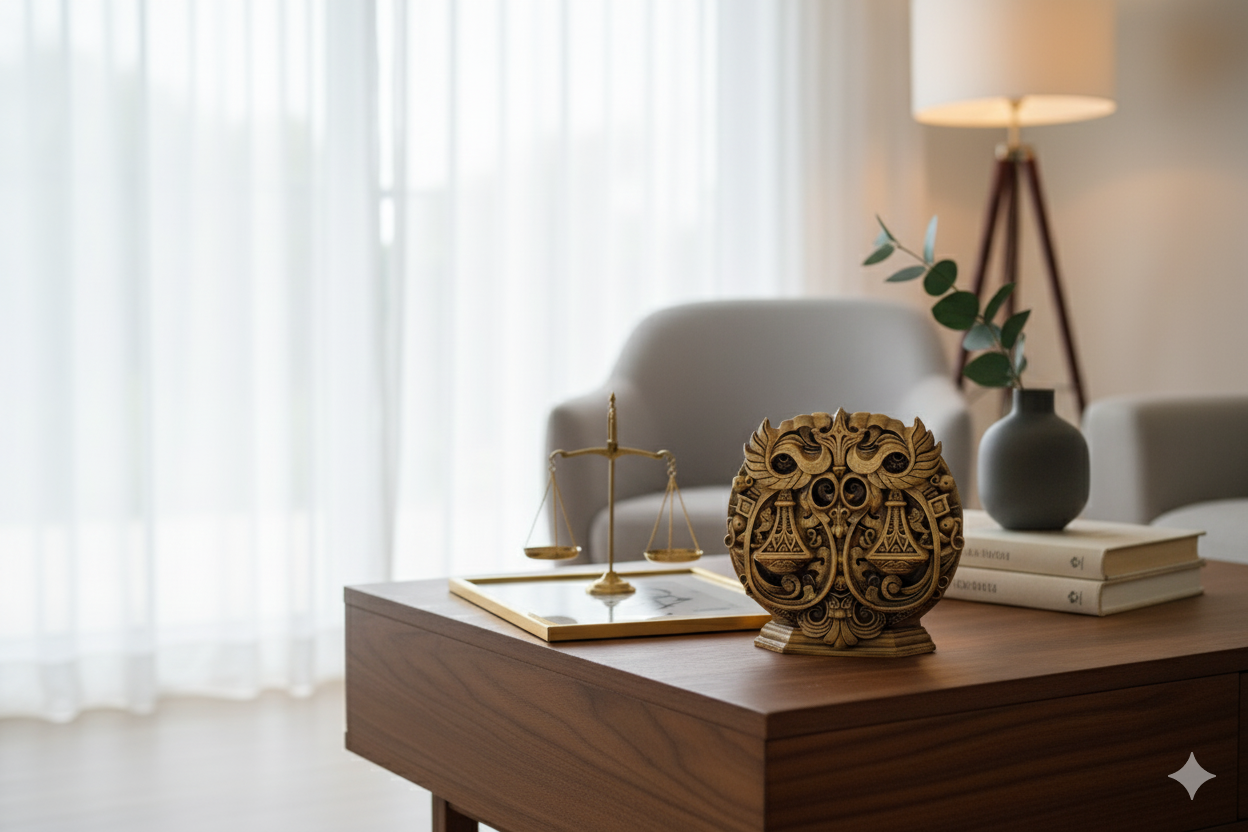 Libra Zodiac Symbol Sculpture – Bronze Finish / Hand painted