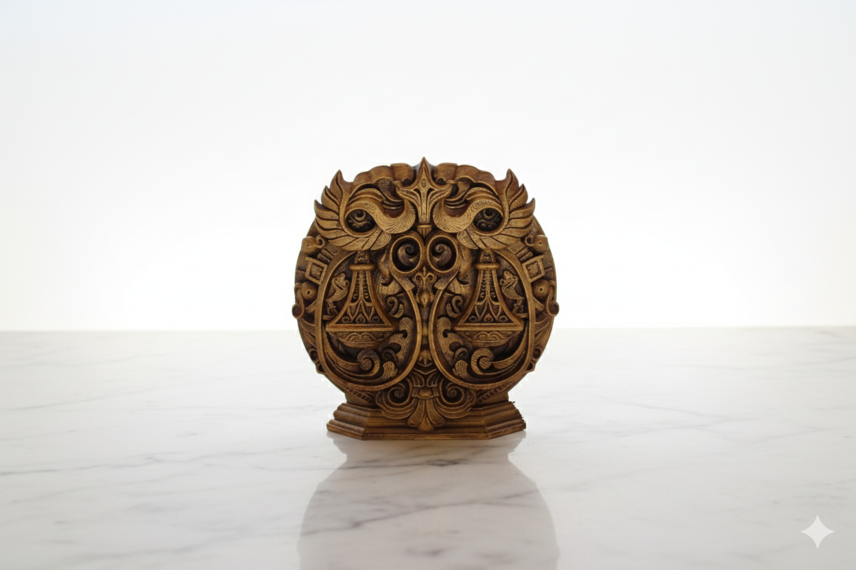 Libra Zodiac Symbol Sculpture – Bronze Finish / Hand painted