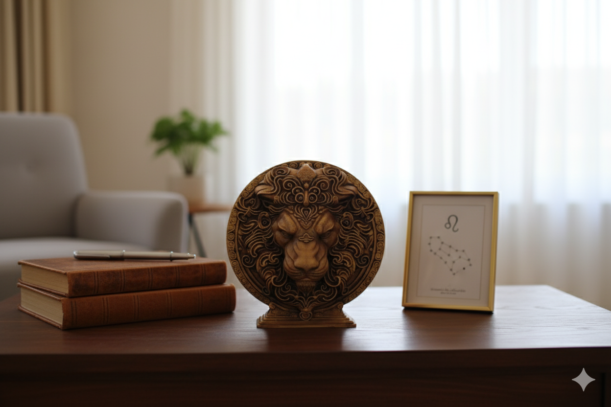 Leo Zodiac Symbol Sculpture – Bronze Finish / Hand painted