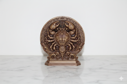 Cancer Zodiac Symbol Sculpture – Bronze Finish / Hand painted