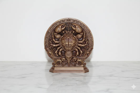 Cancer Zodiac Symbol Sculpture – Bronze Finish / Hand painted