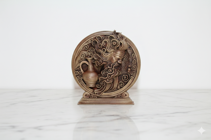 Aquarius Zodiac Decorative Sculpture - Bronze finish / Hand Painted