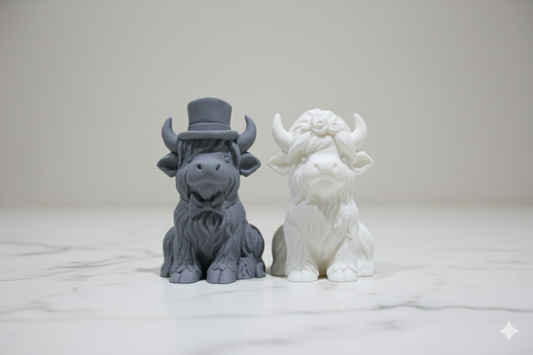Highland Cow Couple – Bride & Groom Figurines