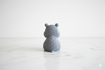 Knitted-Style Hippo Figurine – Cute Cozy Decorative Sculpture