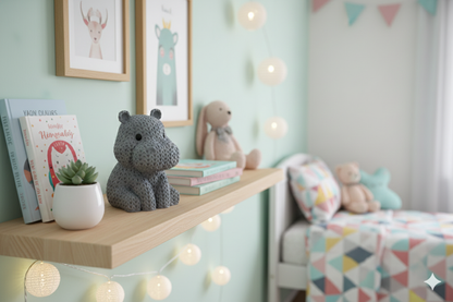 Knitted-Style Hippo Figurine – Cute Cozy Decorative Sculpture