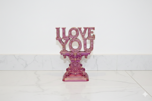 “I Love You” Decorative Sculpture – Hand-Painted Statement Piece