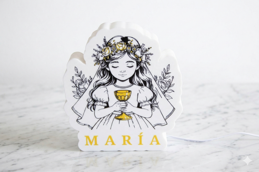 Caja de luz Primera Comunión Personalizable con luz led