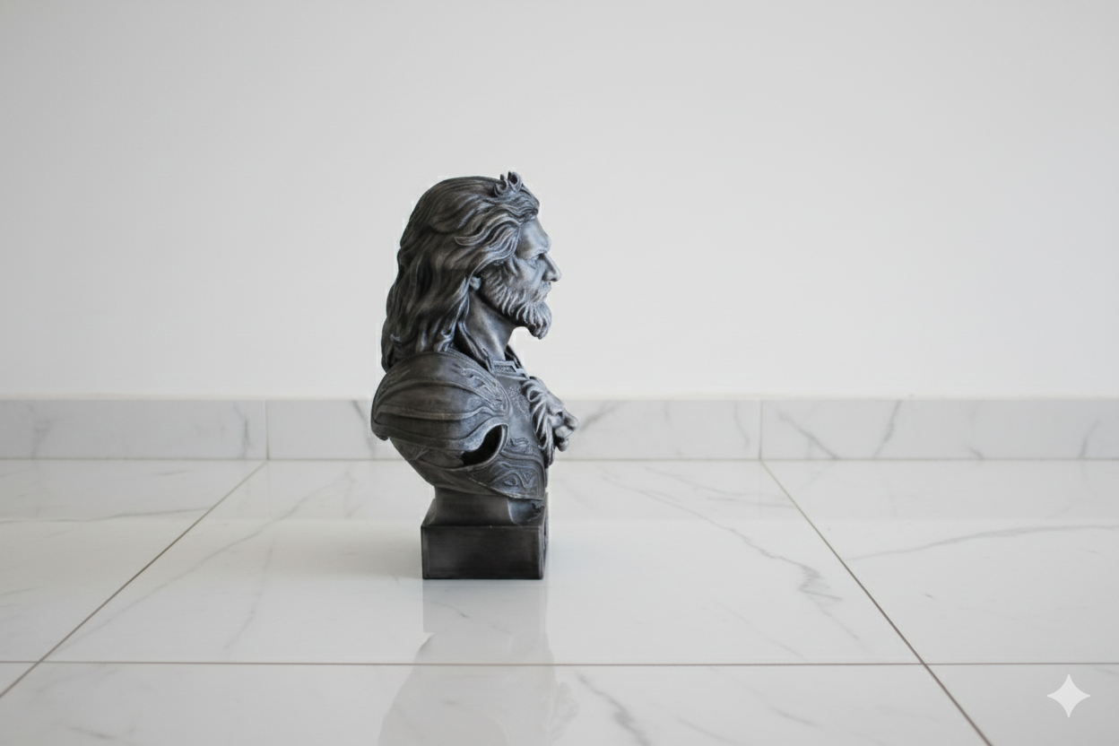 Leo Warrior Bust – Hand-Painted Decorative Sculpture