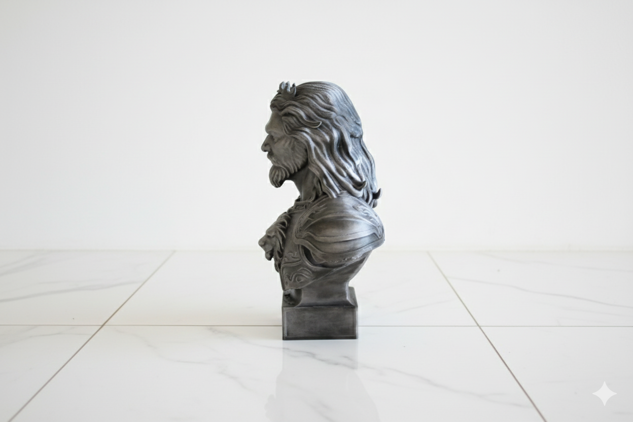 Leo Warrior Bust – Hand-Painted Decorative Sculpture