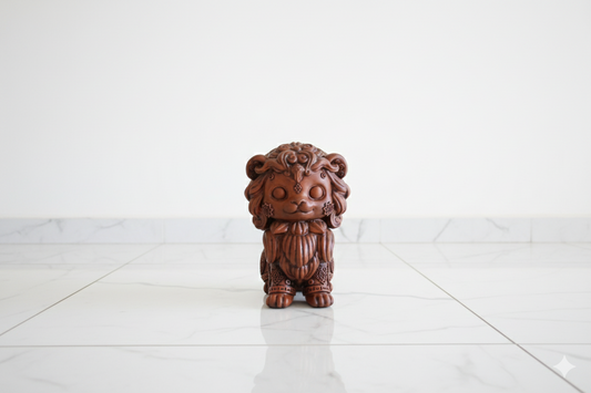 Decorative Lion Figurine – Hand painted Wood Effect Finish | Look Art Sculpture