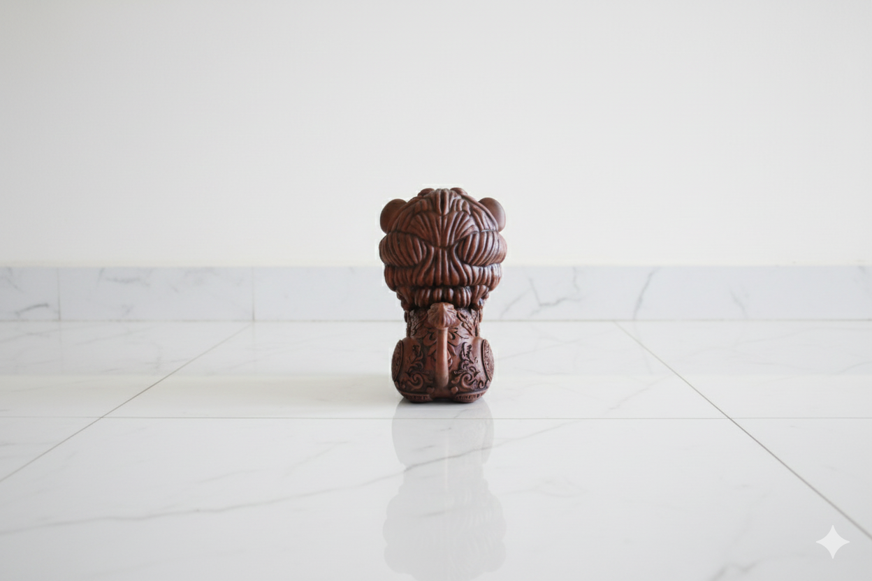 Decorative Lion Figurine – Hand painted Wood Effect Finish | Look Art Sculpture
