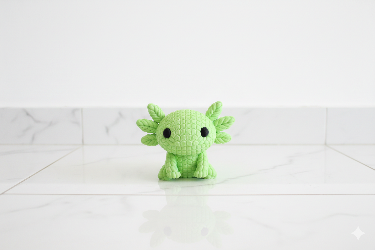 Cute Green Axolotl Figurine – Playful Decorative Sculpture